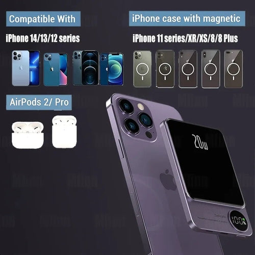 Magnetic Power Bank Wireless External Auxiliary Battery Pack